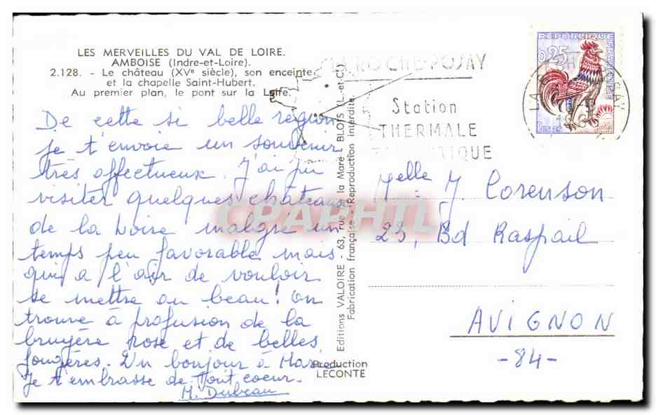 CPA Les Merveilles Du Val De Loire Amboise Le Chateau — Rückseite