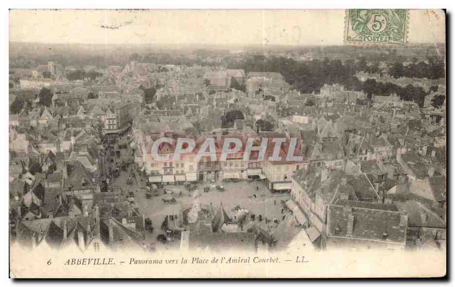 CPA Abbeville Panorama Vers La Place De l'Amiral Courbet