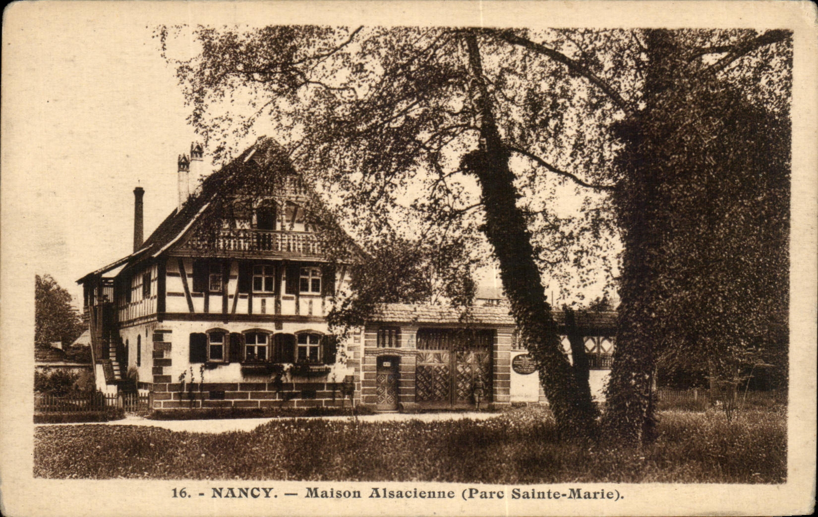 Antike Ansichtskarte Nancy Alsatian House Parc Saint Marie