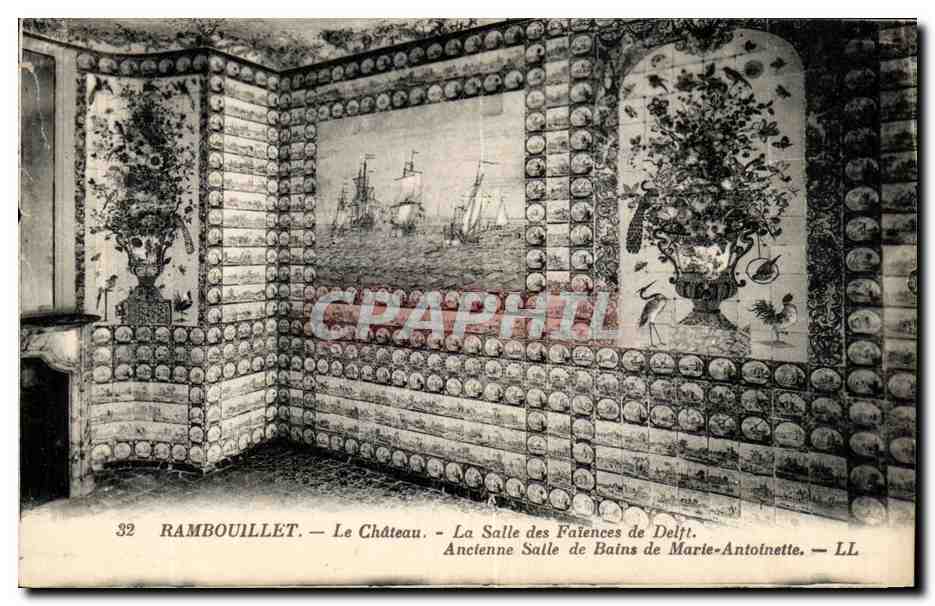 Rambouillet — El Castillo — La Sala de las Faïences de Delft — Antigua Sala de Baños de Marie-Antoinette — LL