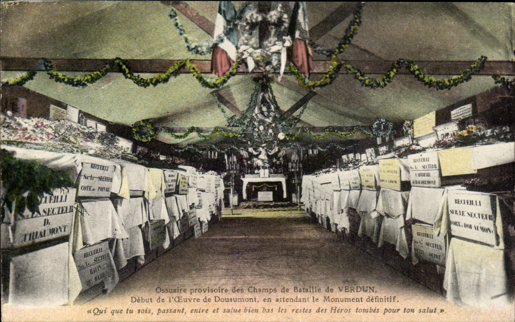 CPA Ossuaire Provisoire Des Champs De Bataille De Verdun Militaria
