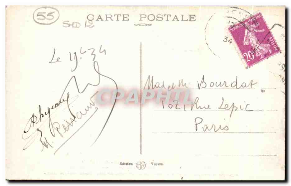 CPA Ossuaire Provisoire Des Champs De Bataille De Verdun Militaria — Rückseite