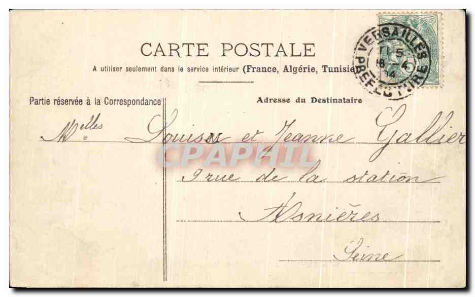 CPA Versailles Le Parc de Chateau Bosquet d'Apollon — Verso