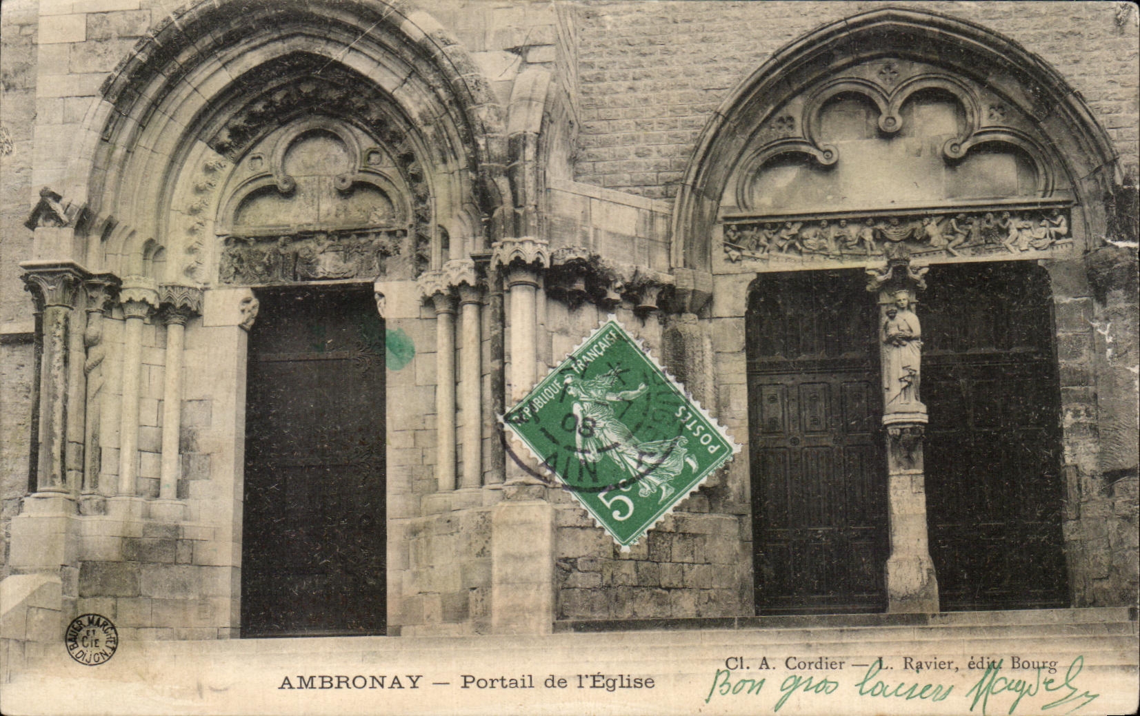 CPA Ambronay Portail de l'Eglise
