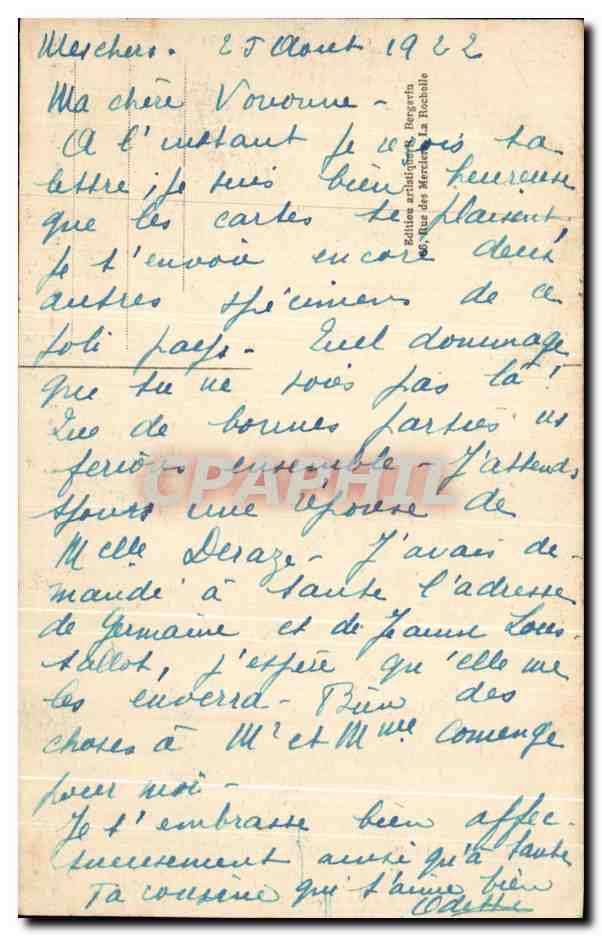Environs de Royan — Grosse Vague aux Rochers de Vallières — Si-GEORGES-de-DIDONNE — n°1491 — Verso