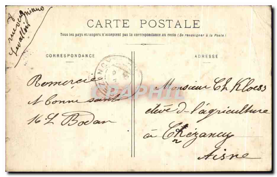 CPA Pont Mort Vieille tour Sous Laquelle Se Tronve L'endroit Ou Furent celebrees les fiancailles de Blanche de CastilleV — Verso
