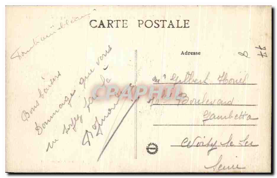 Forêt de Fontainebleau — Dans les Gorges de Franchard — Collection G. Goujon — Verso