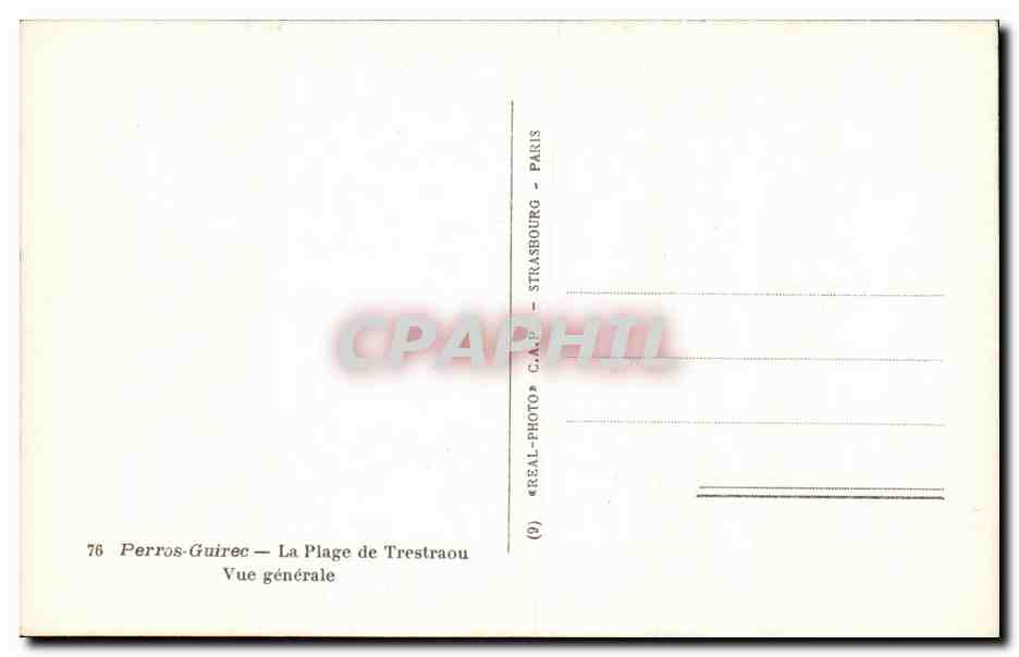 CPA Perros Guirec La Plage De Trestraou Vue Generale — Verso