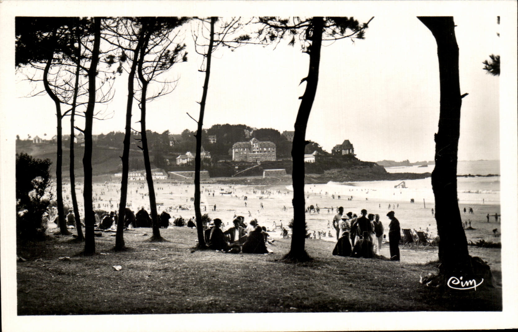 Trestraou à travers les pins — PERROS-GUIREC (C.-du-N.) — Cim