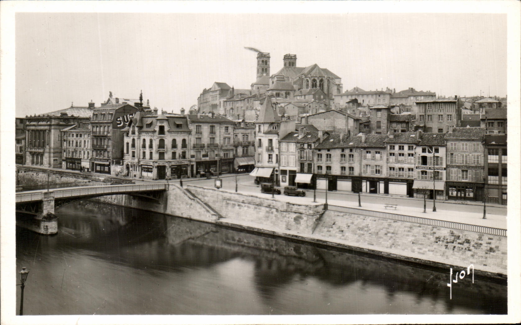 Verdun (Meuse) — La Meuse, le pont Beaurepaire et la Cathédrale — Éditions d'Art