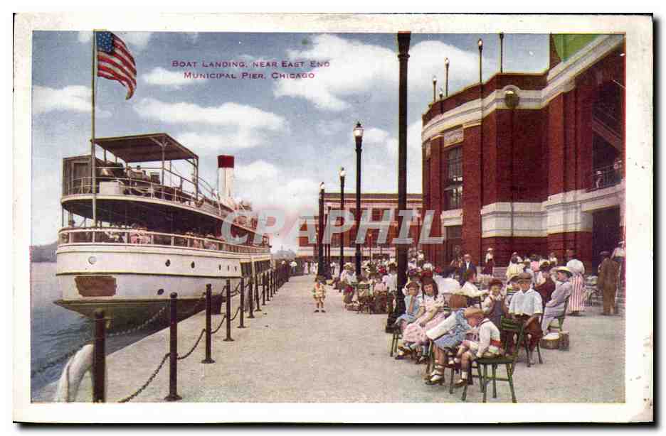 Boat Landing, Near East End — Municipal Pier, Chicago — éditeur inconnu