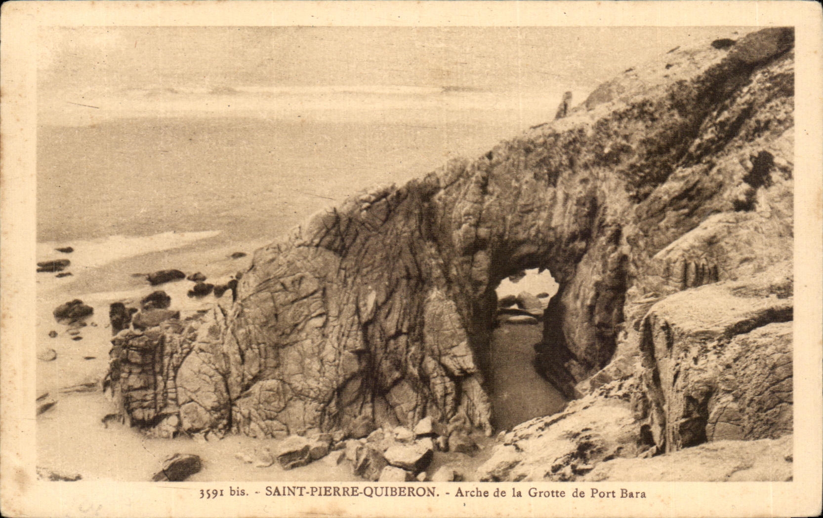 CPA Saint Pierre Quiberon Arche de la Grotte de Port Bara