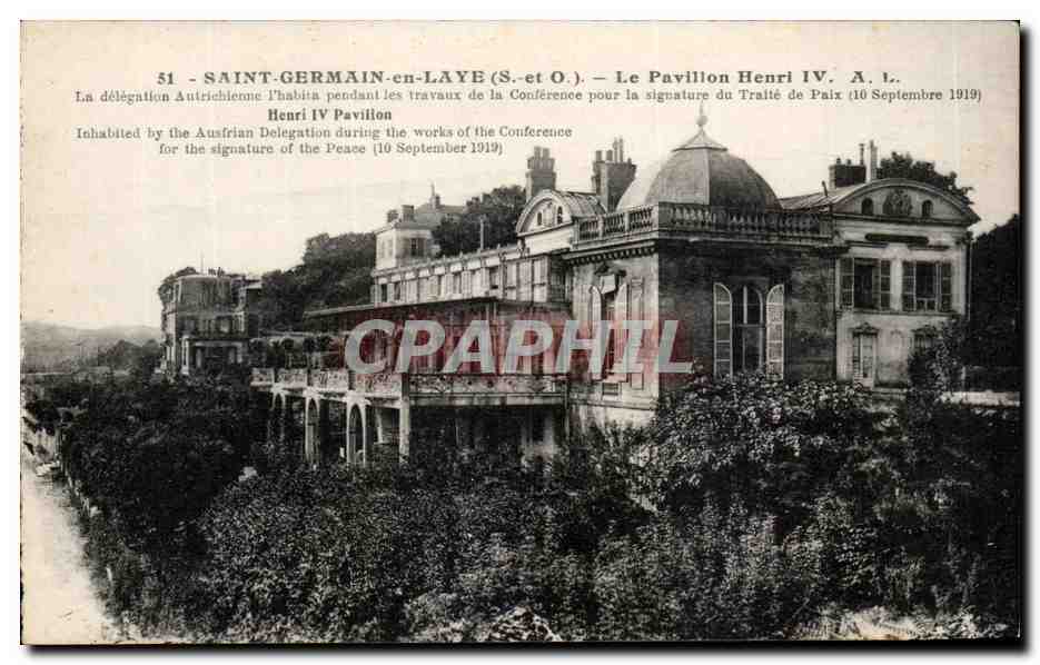 Saint-Germain-en-Laye (S.-et O.) — Le Pavillon Henri IV — Délégation autrichienne pendant la Conférence de paix (10 septembre 1919)