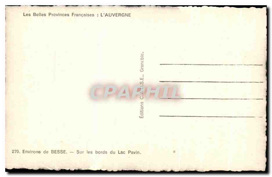 Ufer des Sees Pavin — Umgebung von BESSE — Editions C.A.D.S.E., Grenoble — Rückseite