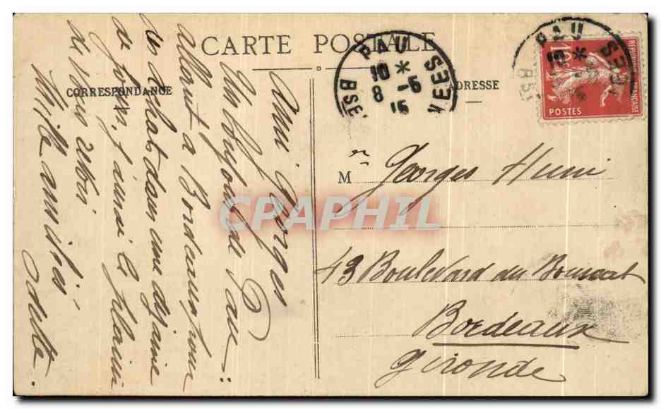 Le Pic du Midi d'Ossau, vu de Pau (Altitude 2885 mètres) — C. C. - 176 - PAU — Verso