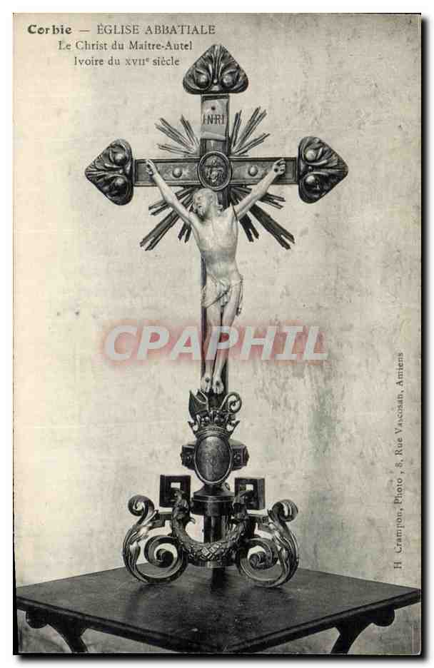 CPA Corbie Eglise Abbatiale Le Christ du Maitre Autel