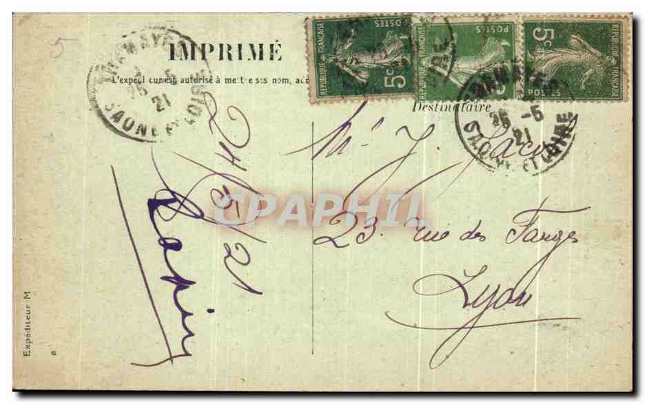 Chien Fido — Souvenirs de Lamartine — Peint par Madame de Lamartine — Achterkant