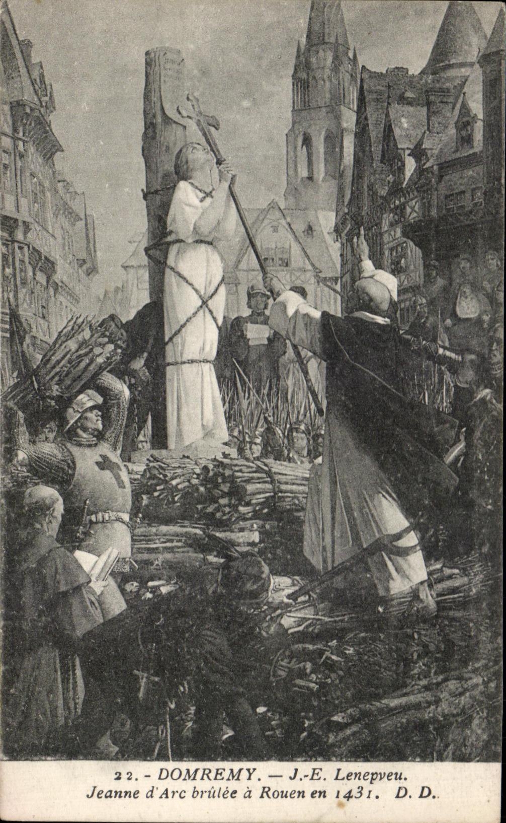CPA Domremy Lenepveu Jeanne d'Arc Brulee a Rouen en 1431