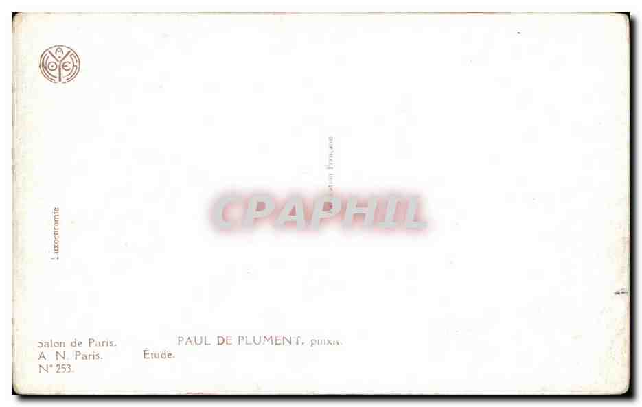 CPA Paul De Plument Paris Salon  — Verso