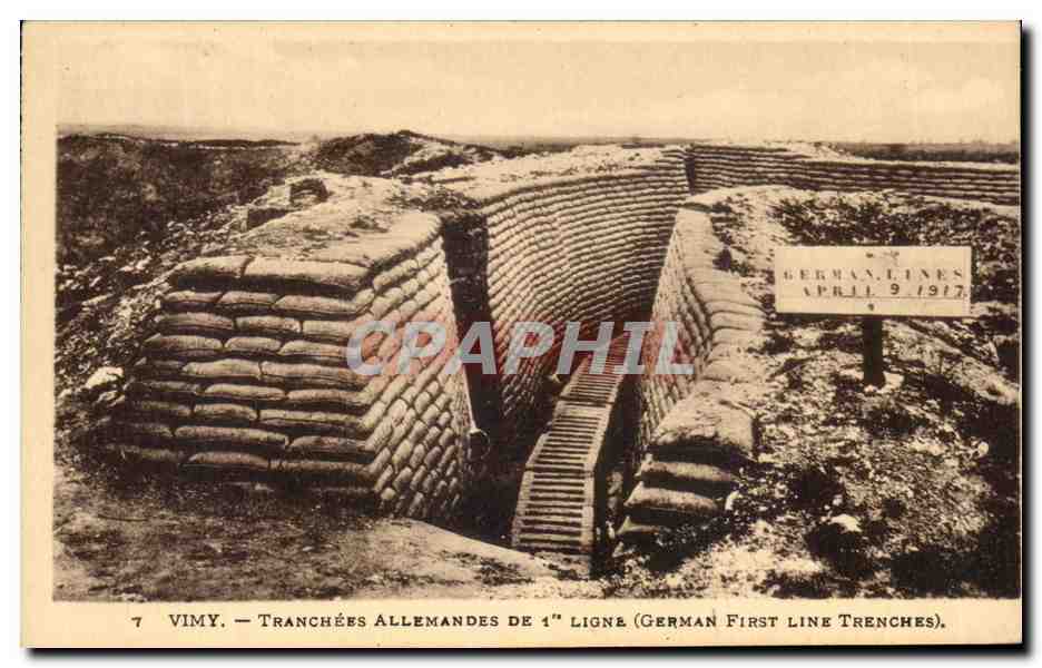 CPA Vimy Tranches Allemandes De 1ere ligne Militaria 