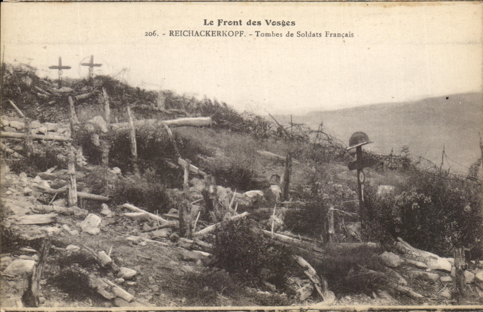 CPA Le Front Des Vosges Reichackerkopf Tombes De Soldats Francais Militaria 