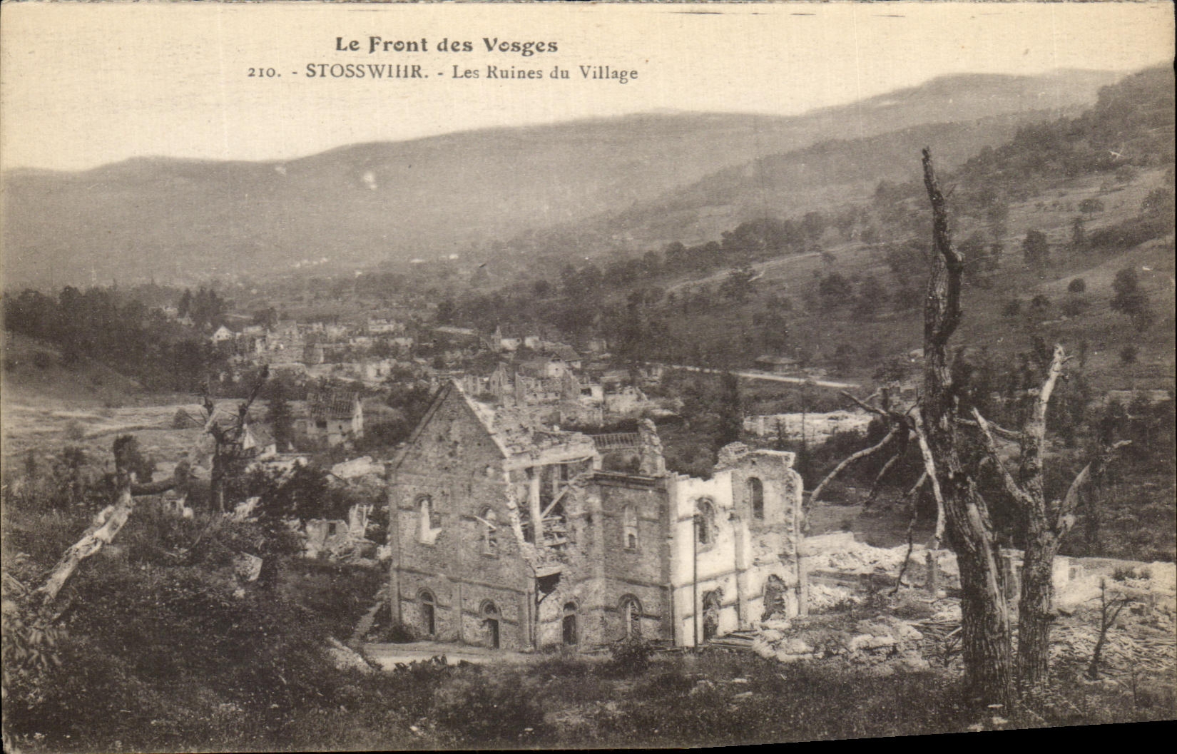 CPA Le Front Des Vosges Stosswihr Les Ruines Du Village Militaria