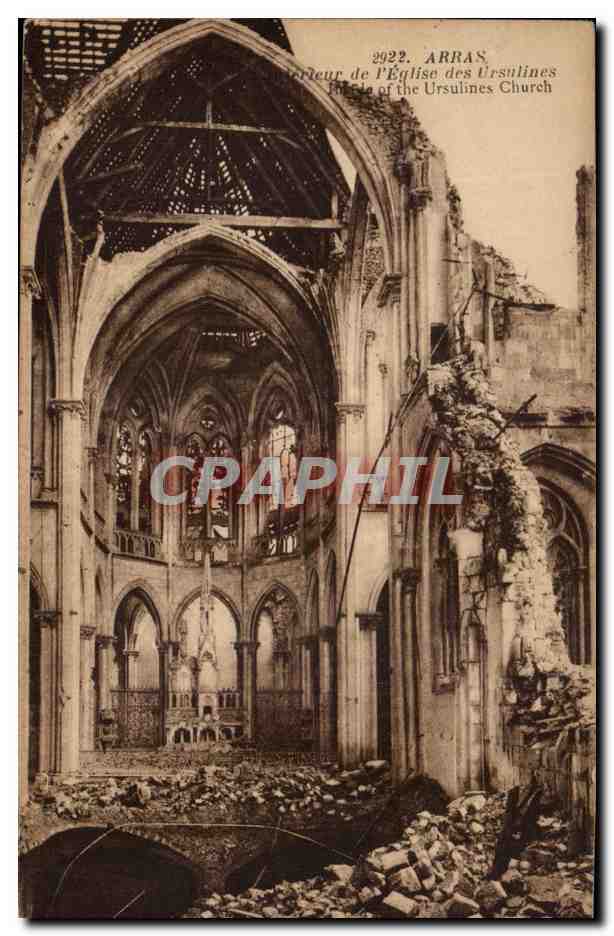 CPA Arras Interieur De l'Eglise Des Ursulines Militaria