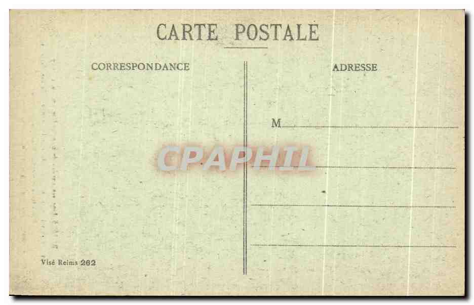 CPA Reims dans ses annees de bombardements L'Hotel de Ville Les Ruines de la Grande Salle des Mariages Militaria — Verso