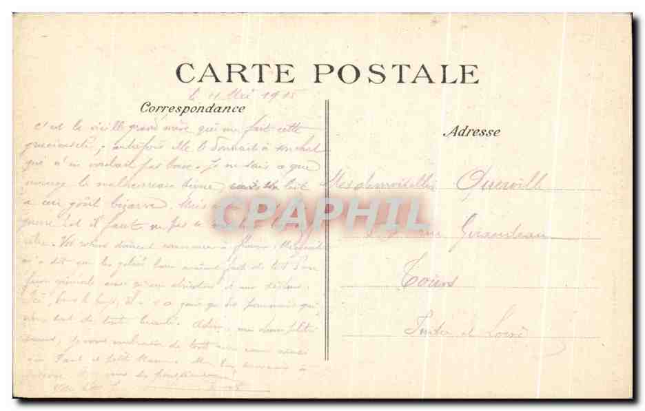 Elincourt-Sainte-Marguerite — Ruines du Prieuré après le bombardement — 16 Septembre 1914 — Reverso
