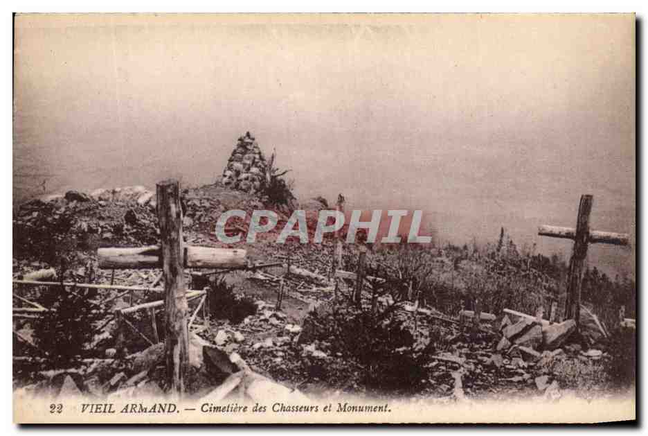 CPA Vieil Armand Cimetiere des Chasseurs et Monument Militaria