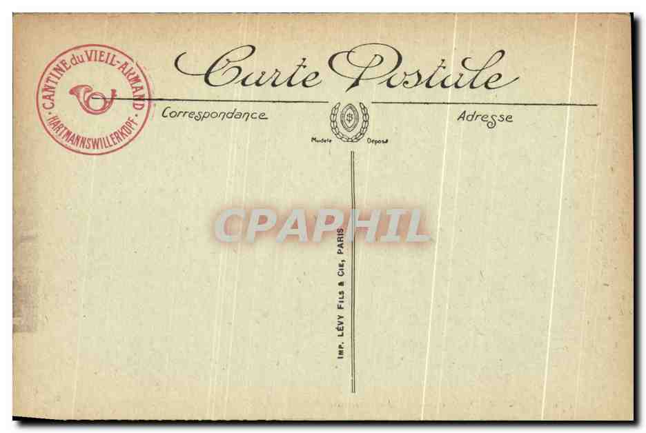 CPA Vieil Armand Cimetiere des Chasseurs et Monument Militaria — Verso