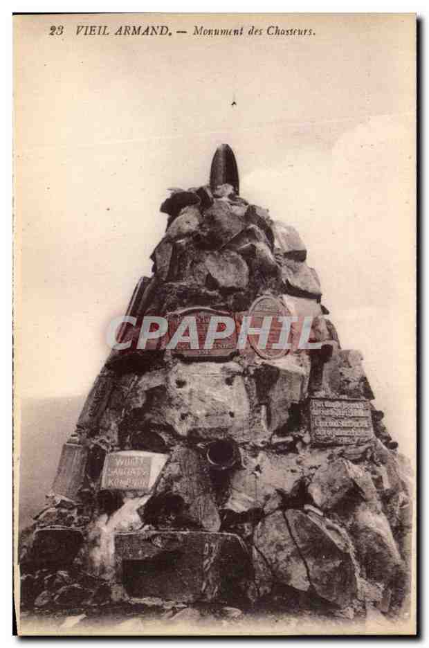 CPA Vieil Armand Monument des Chasseurs Militaria