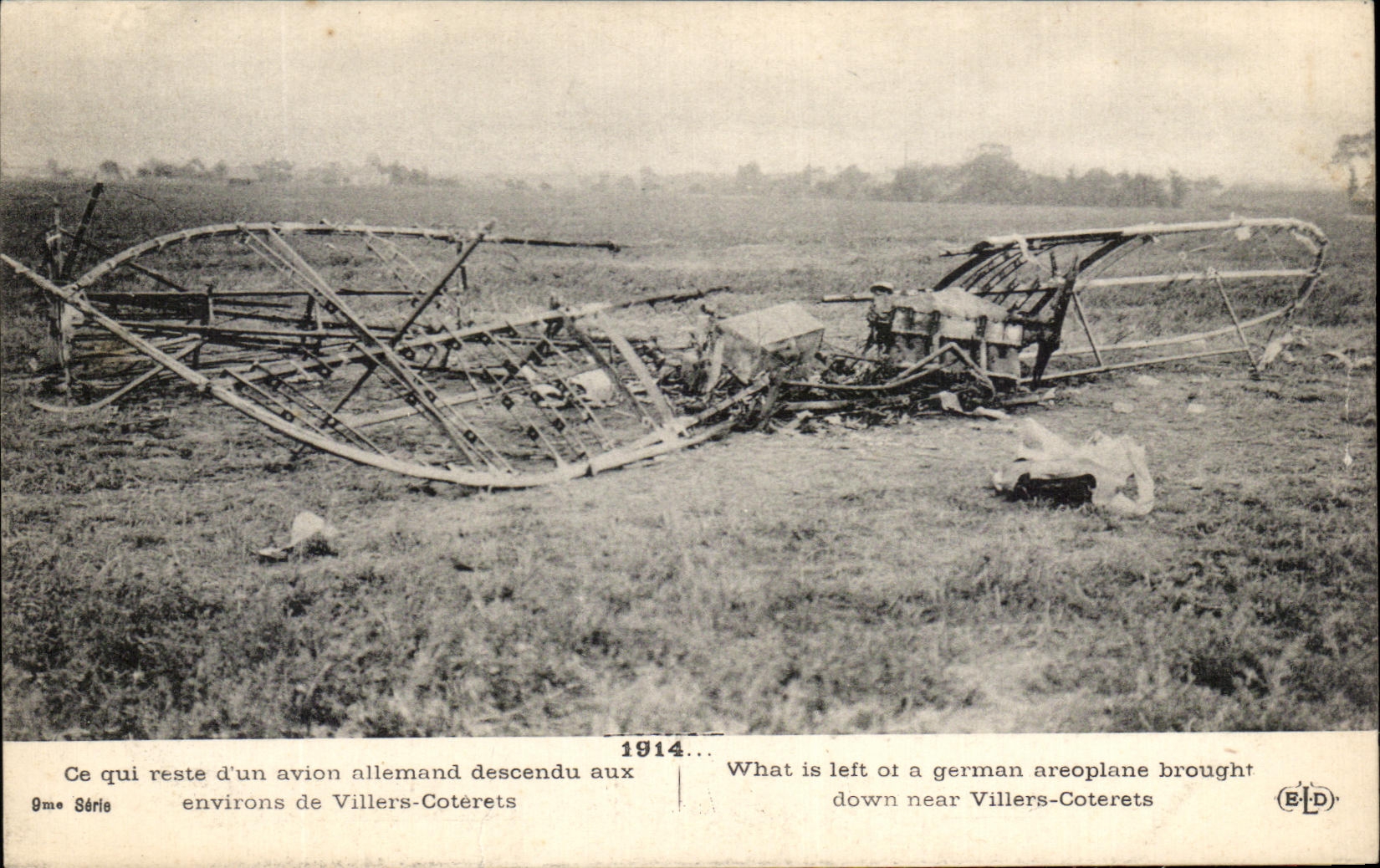 CPA Ce Qui Reste d'un Allemand descendu aux environs de Villers Coterets Militaria