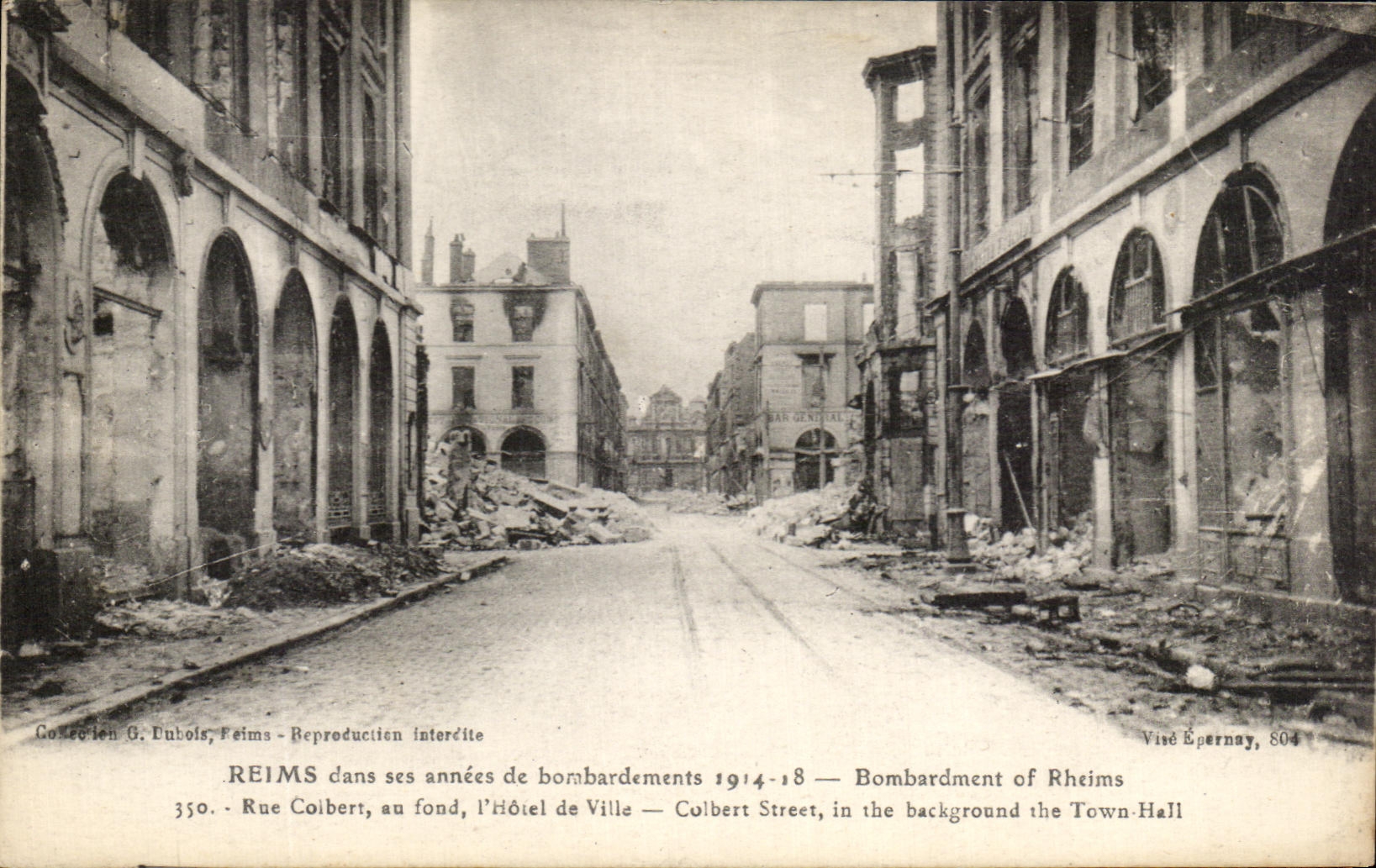 CPA Reims dans Ses Annees de Bombardements Militaria Rue Colbert