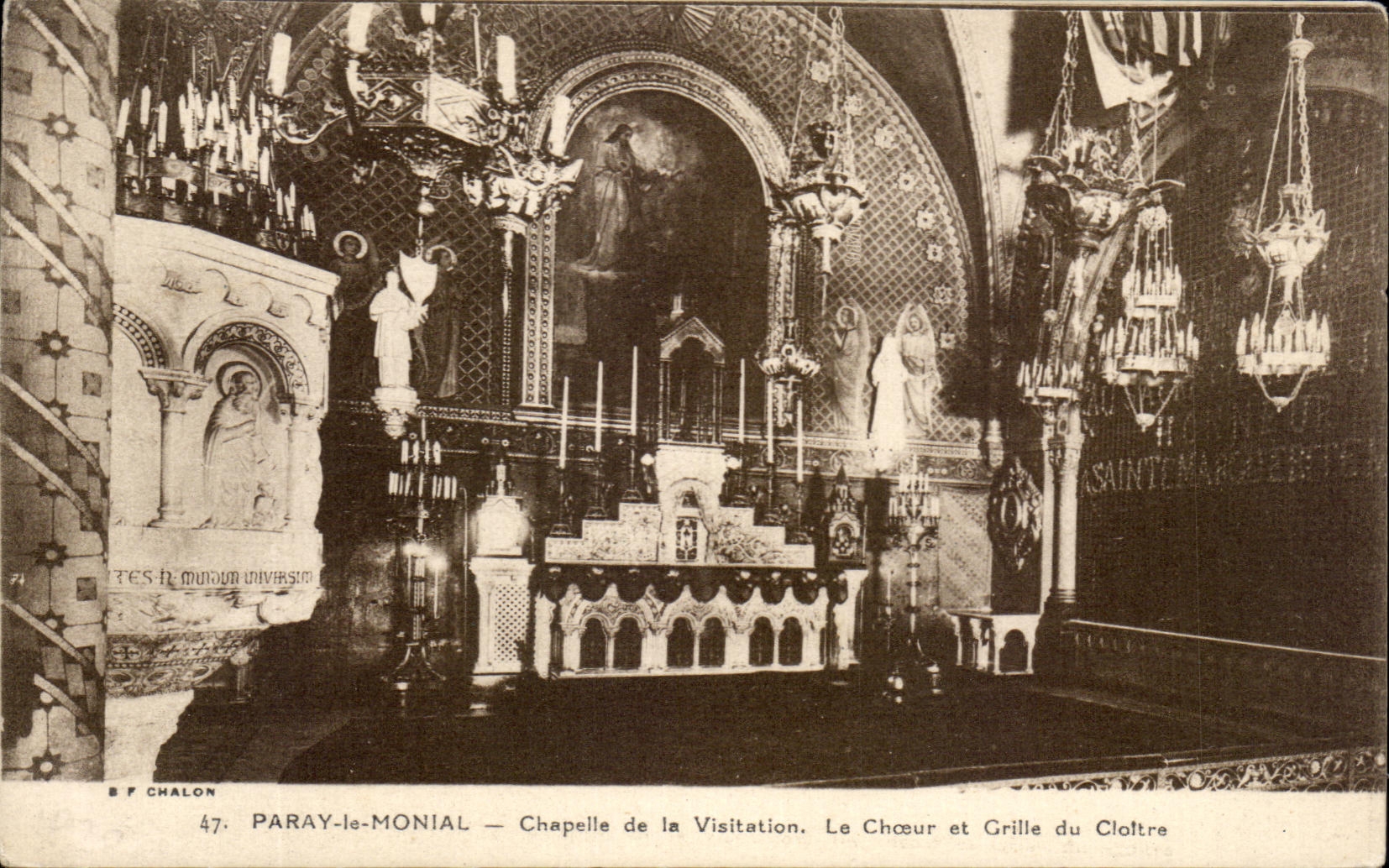 CPA Paray le Monial Chapelle de la Visitation Le Choeur et Grille du Cloitre