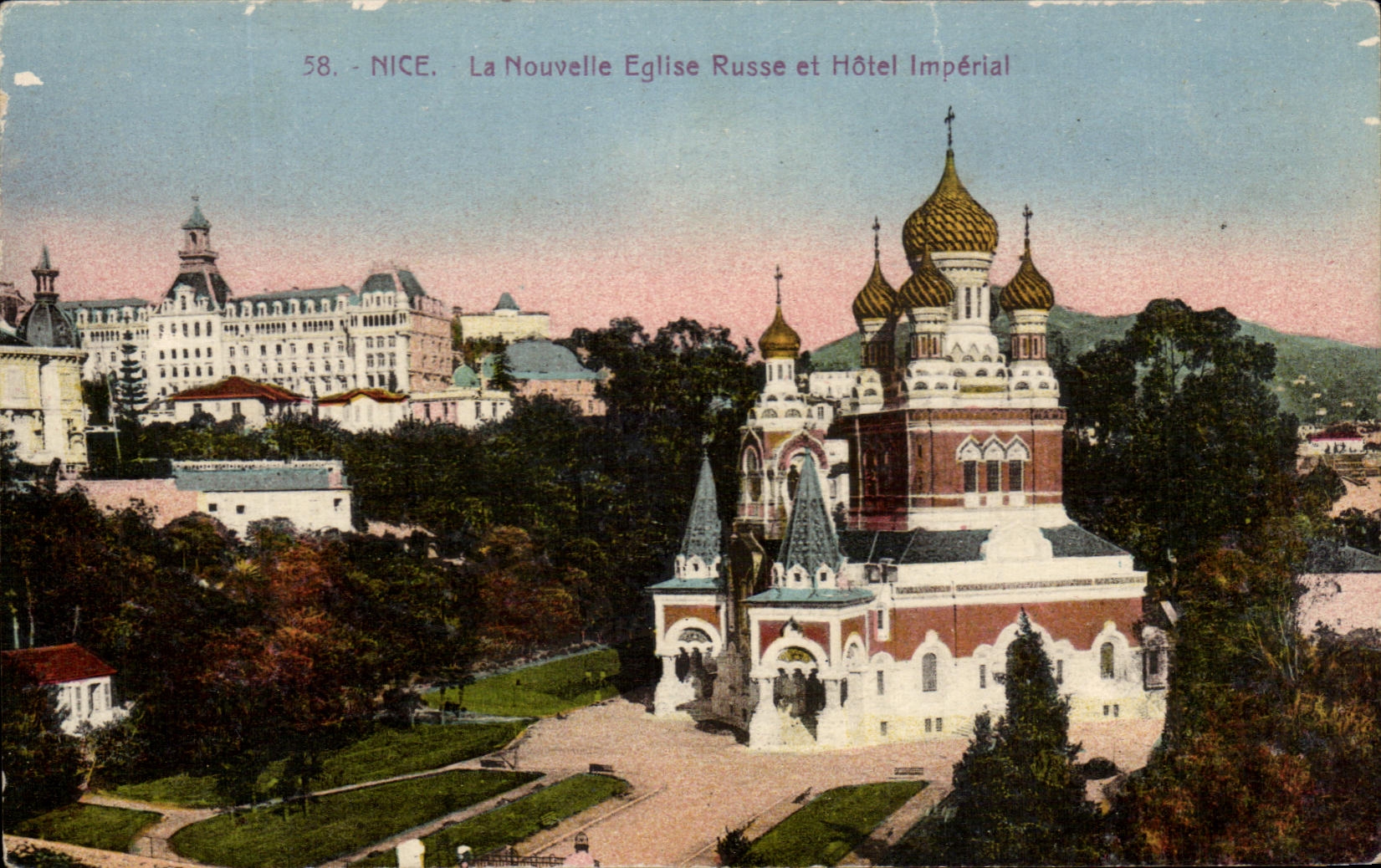 CPA Nice La Nouvelle Eglise Russe et hotel Imperial