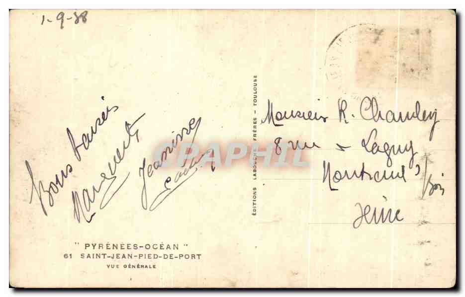 Saint-Jean-Pied-de-Port — vista general — Ediciones Labouche Frères - Toulouse — Reverso