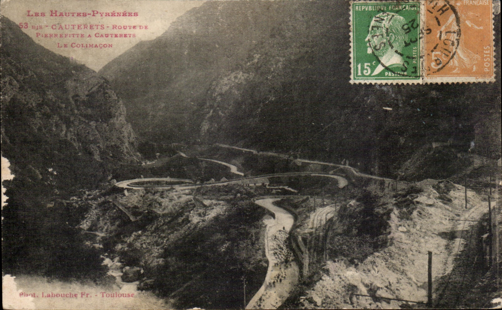 Les Hautes-Pyrénées — Route de Pierrefitte à Cauterets, Le Colimaçon — Éd. Labouche Fr. Toulouse