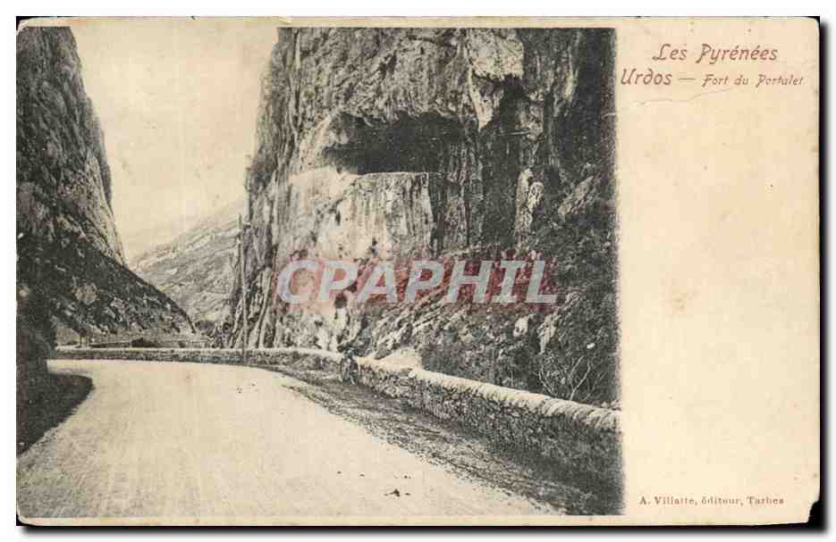 Antike Ansichtskarte Ansicht der Pyrenees Fort de Portalet, Urdos