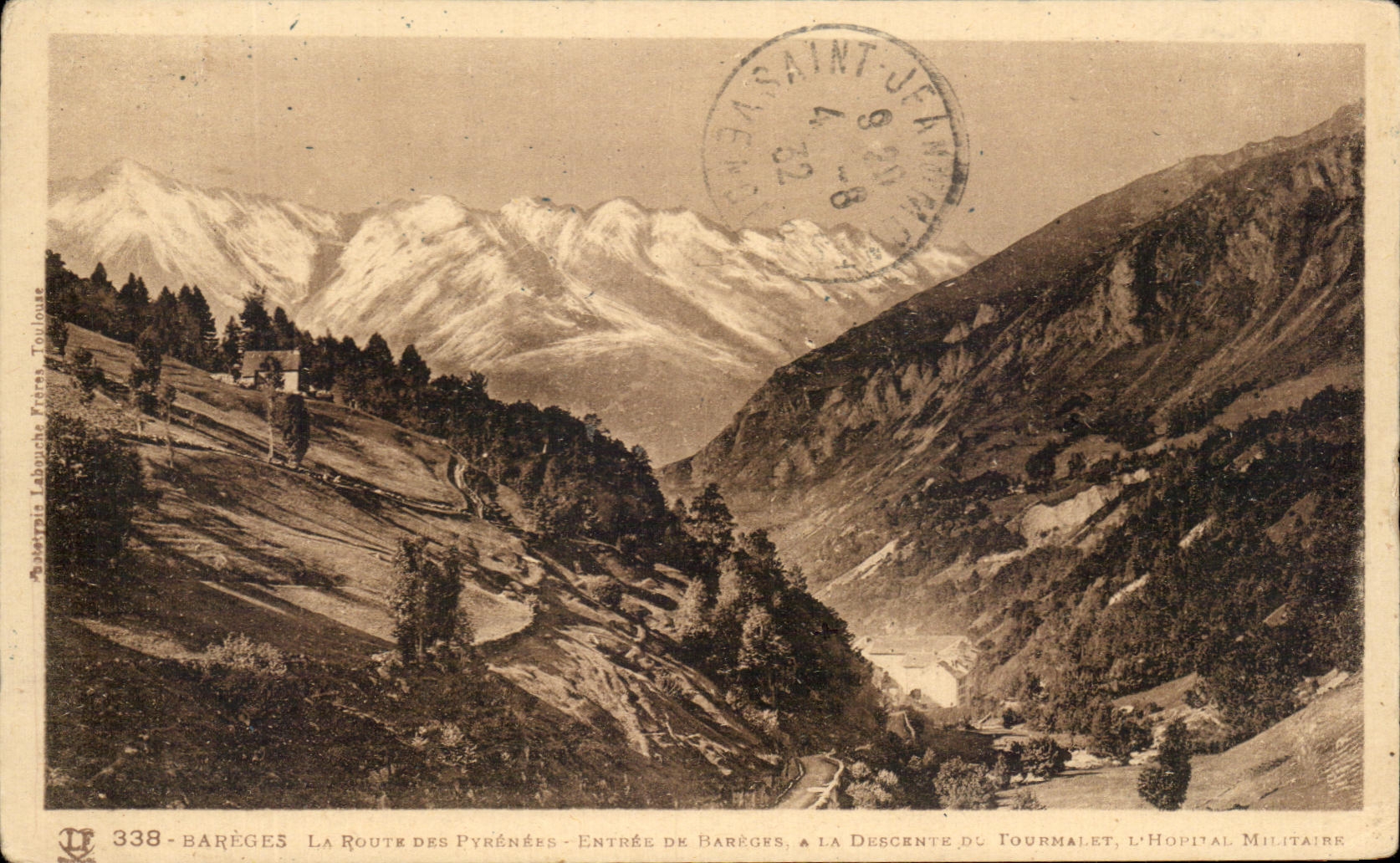 CPA Bareges La Route Des Pyrenees Entree De Bareges A la Descente de Tourmalet 