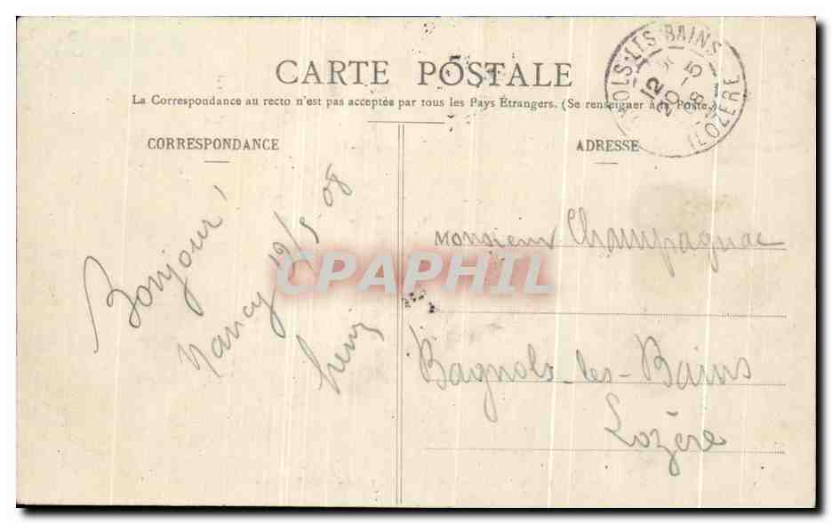 CPA Nancy Vue Generale Prise Depuis St Epvre — Back