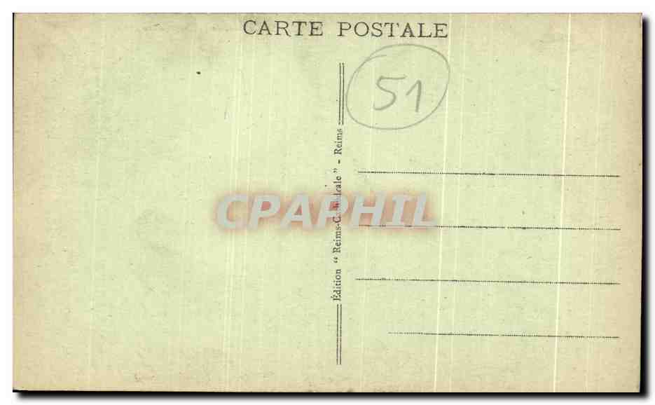 CPA Reims La Catherdale Militaria — Rückseite