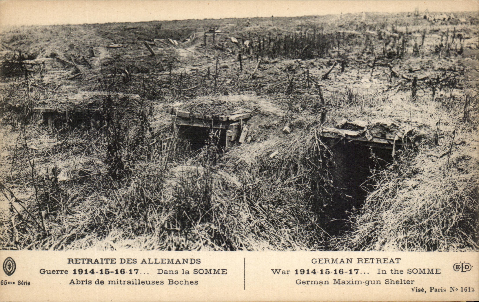 CPA Retraite Des Allemands Dans la Somme Abris de mitrailleuses boches Militaria