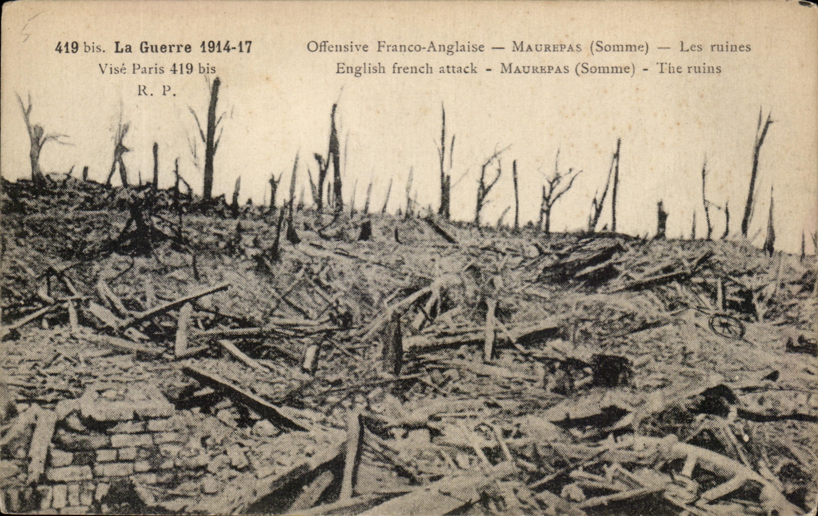 CPA La Guerre Offensive Franco Anglaise Maurepas Les Ruines Militaria
