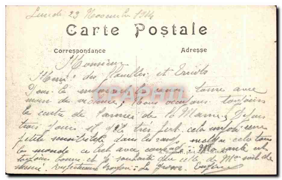CPA Bataille de la Marne Revigny Entree de la rue de Vitry apres le Bombardement Militaria — Rückseite