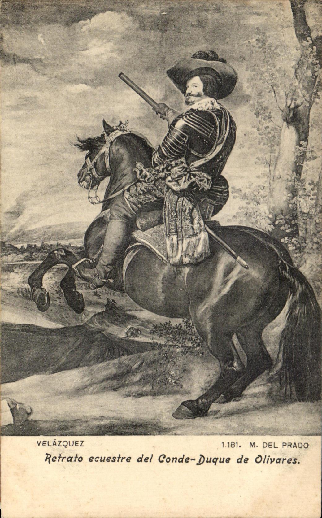 Retrato ecuestre del Conde-Duque de Olivares — Velázquez — M. DEL PRADO 1.181