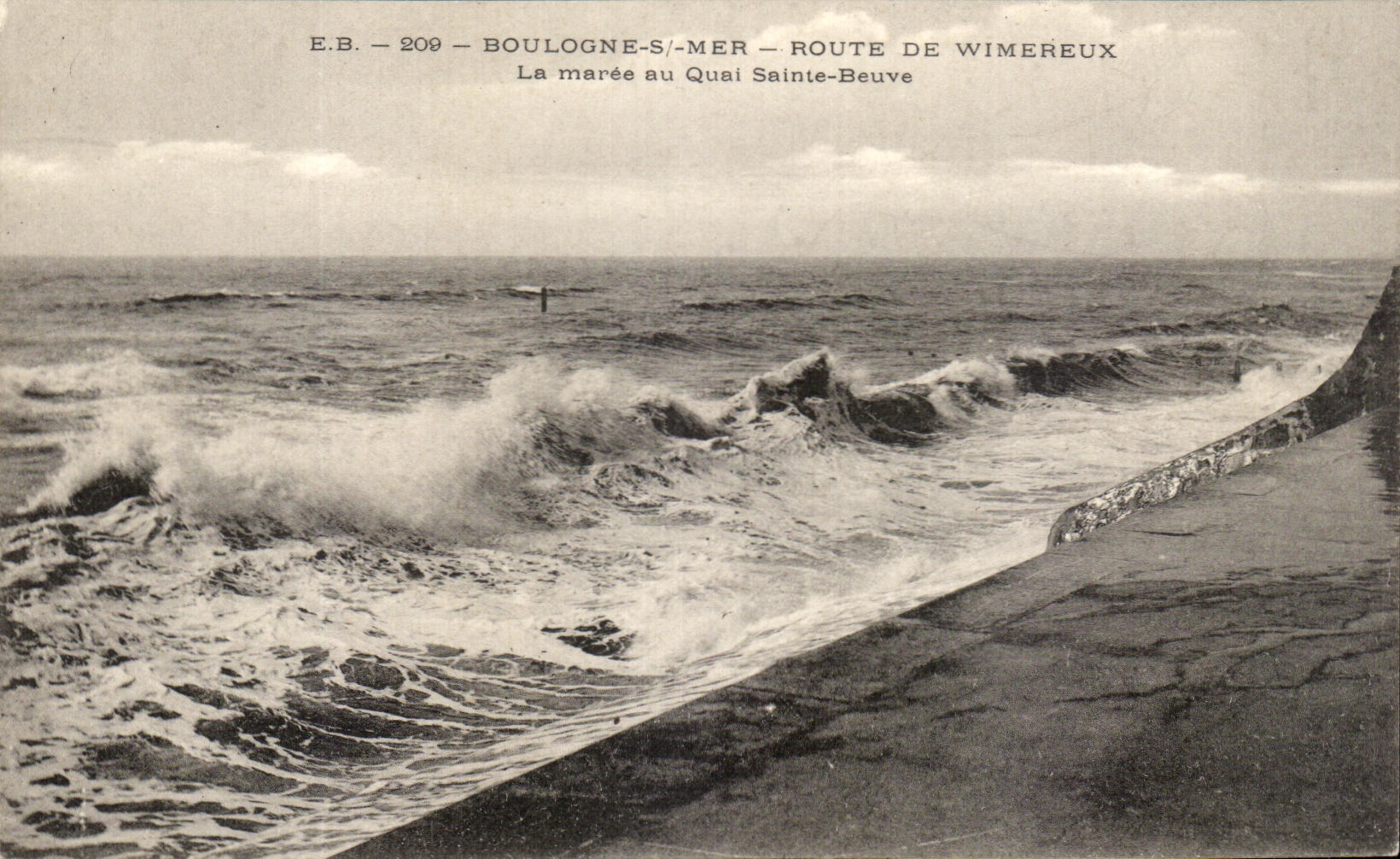 Boulogne-sur-Mer — La marea en el muelle Sainte-Beuve — Ruta hacia Wimereux — E.B. 209