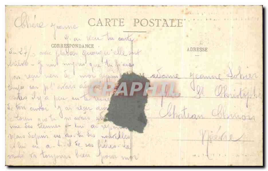 CPA La Guerre Luneville La Sous Prefecture Apres L'Incendie Militaria — Verso