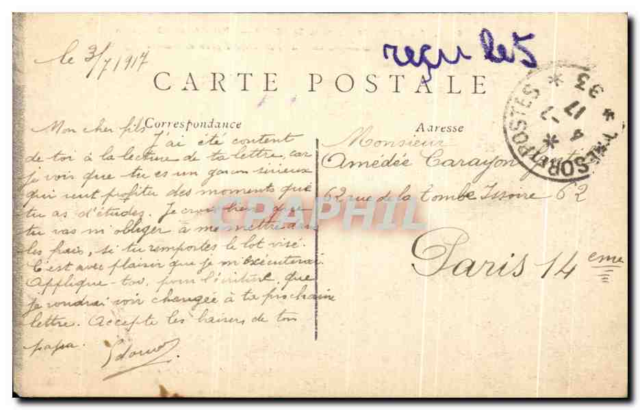 Bétheny — Tranchées dans les rues de Bétheny près de Reims — Imp. Baudinière, Nanterre — Achterkant