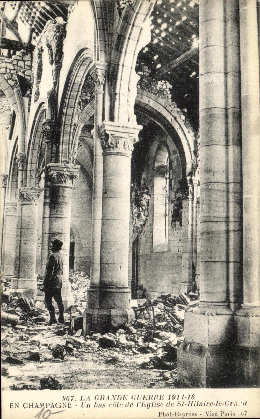 Destruction de l'église de Saint-Hilaire-le-Grand — Champagne — Phot-Express, Paris, n°967